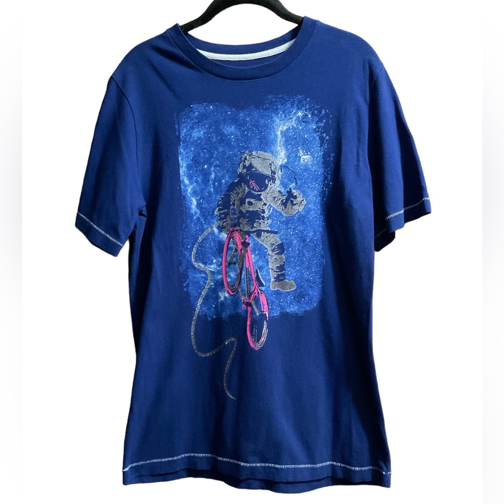 Boy’s Unisex Circo Blue Astronaut Short Sleeve T-Shirt with White Stitching